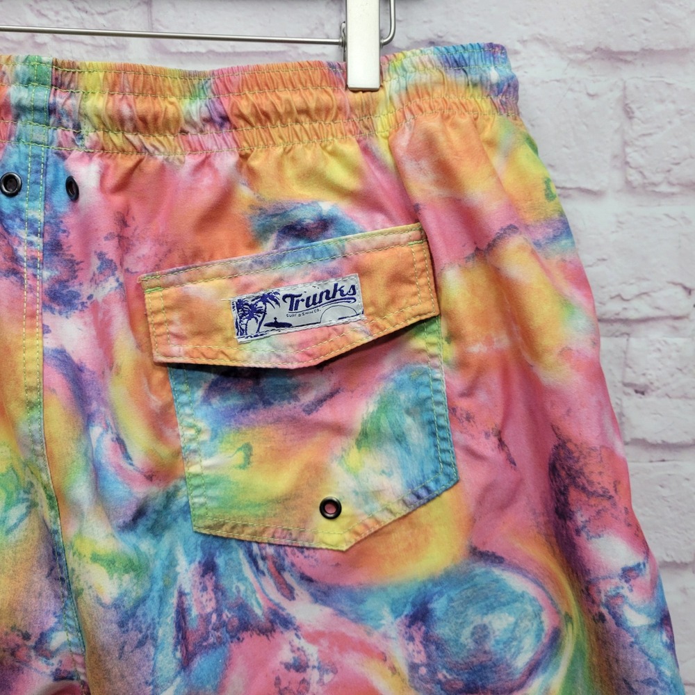Trunks Surf & Swim Co Tie Dye Swim Shorts Mens XXL Drawstring Mesh Lined Beach - Picture 4 of 8